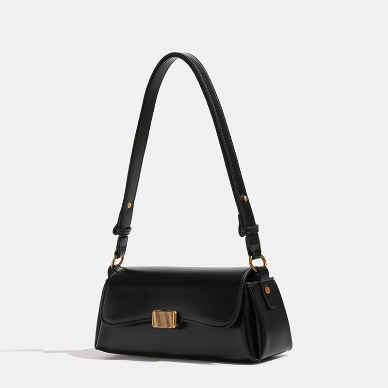 Leder Weinrot-Schultertasche | Goldene Hardware