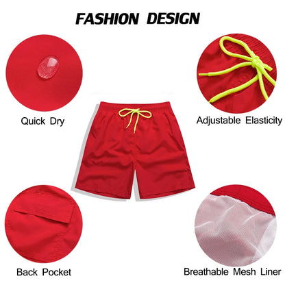 Herren-Badeshorts mit Mesh-Innenfutter und Reißverschlusstaschen – schnelltrocknend und ideal für den Strand