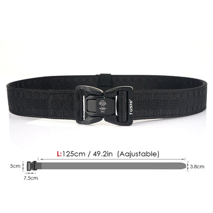 Herren-Taktischer Outdoor-Gürtel Mit Metall-Schnalle Und Schnellverschluss In Schwarz