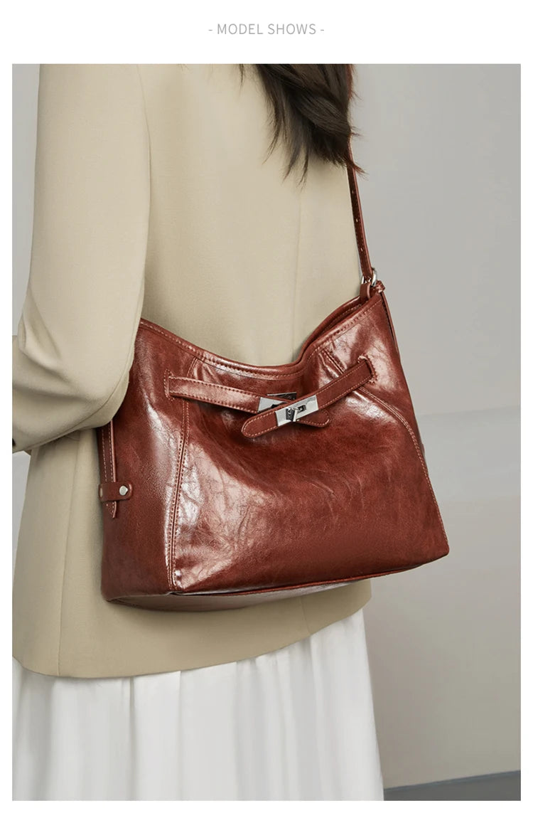 Damen Hobo Tasche Aus PU Leder Mit Großer Kapazität