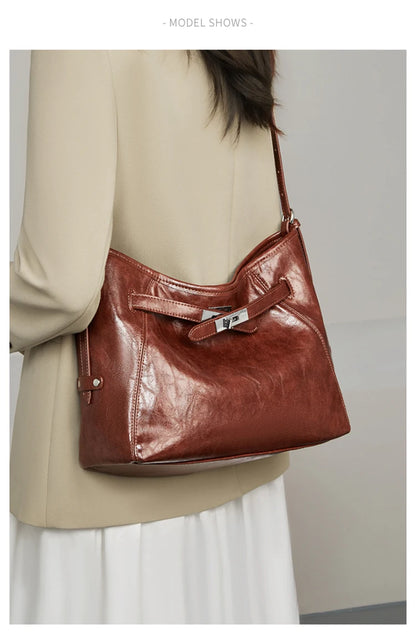 Damen Hobo Tasche Aus PU Leder Mit Großer Kapazität
