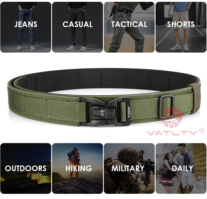 Herren-Taktischer Gürtel aus Nylon mit Metall-Schnellverschluss, Robuster Militärstil, 3,8 cm Breite