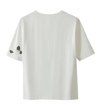 Damen T-Shirt im lässigen Stil mit floralem Print und Rundhalsausschnitt