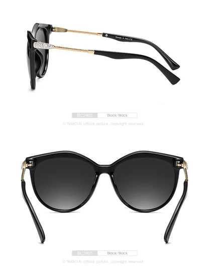 Damen-Sonnenbrille Cat Eye oval Farbverlauf UV400 polarisiert Basis