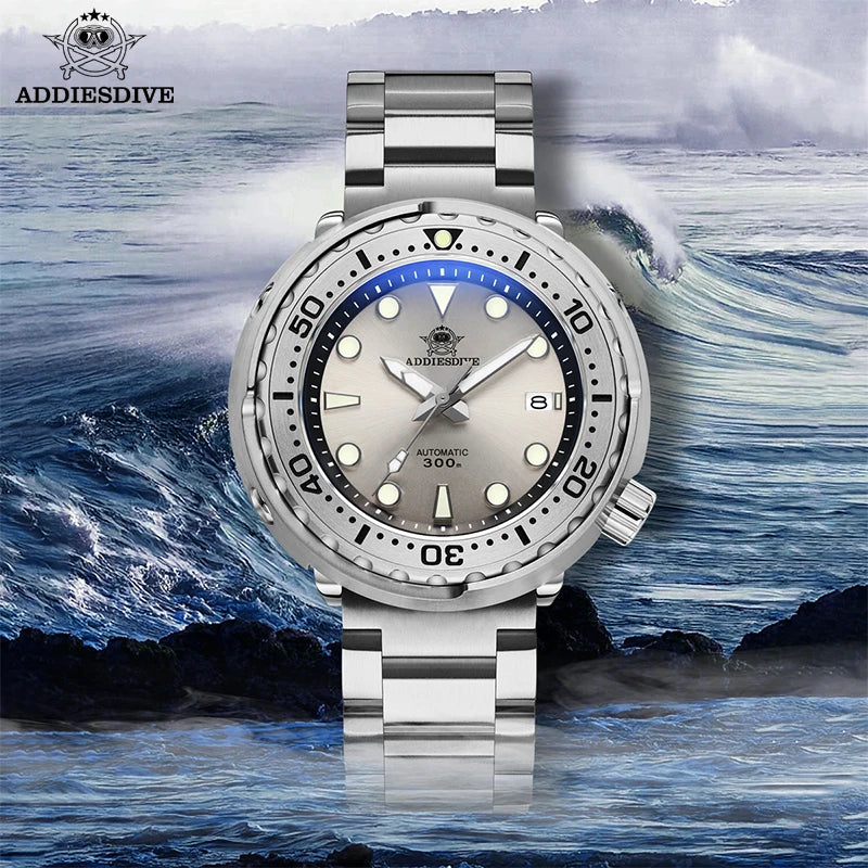 Herren-Luxus-Tuna-Taucheruhr mit Saphirglas und 300 m Tiefe