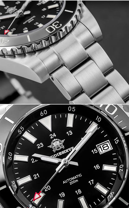 Herren Business-Automatikuhr 8215 Saphirglas 200m Tauchen C3 Nachtleuchtzeiger Retro