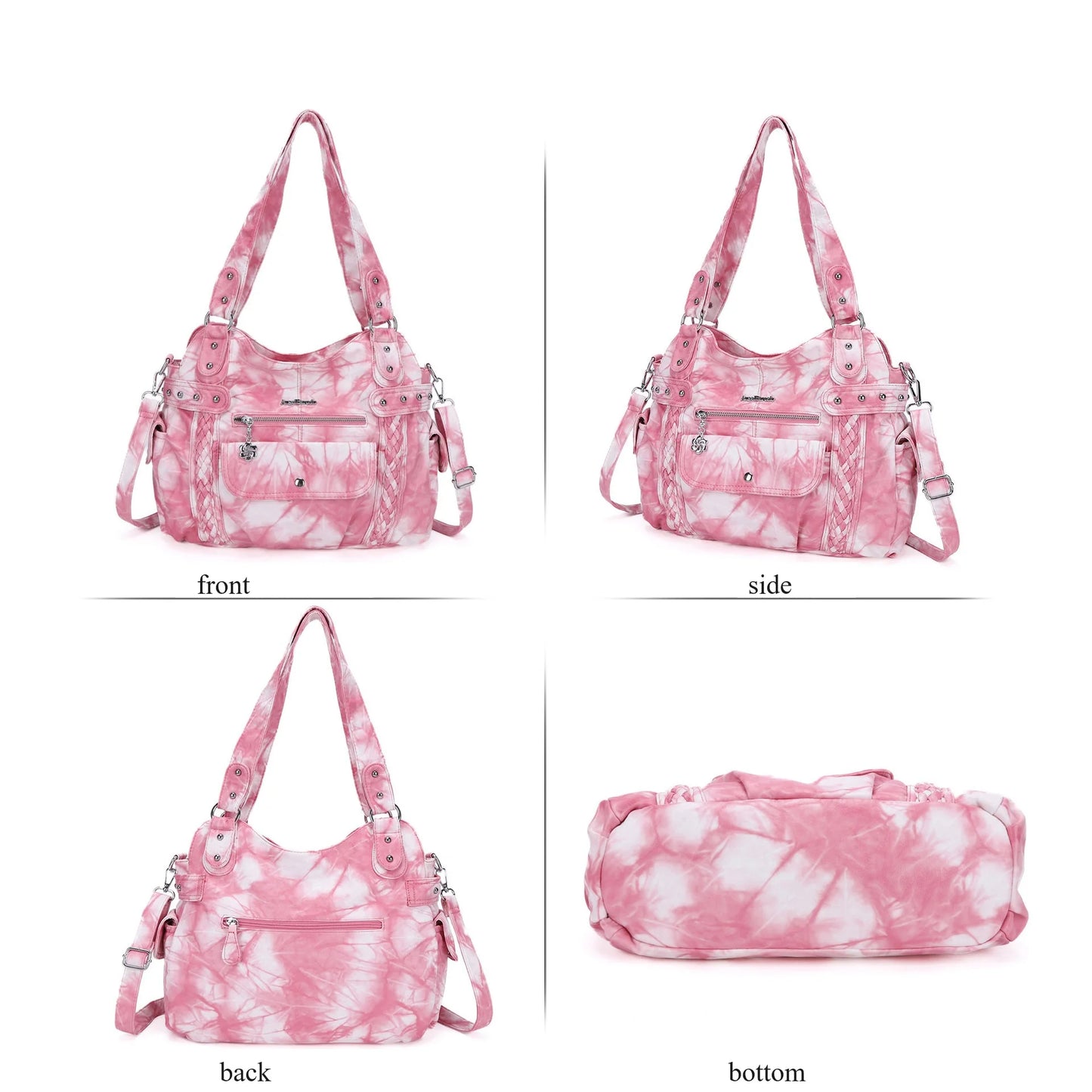 Damen-Handtasche aus PU mit Reißverschluss und Mehrfachfächern, ideal für Alltag und Freizeit, Innenfutter aus Polyester