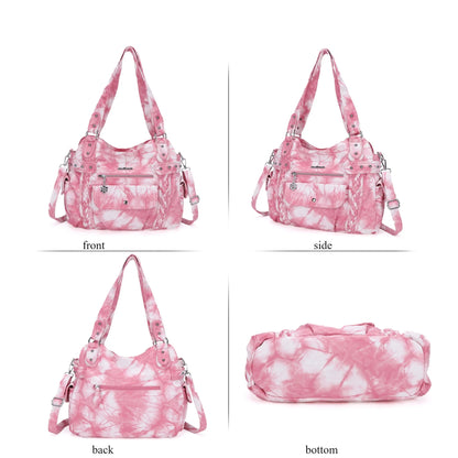 Damen-Handtasche aus PU mit Reißverschluss und Mehrfachfächern, ideal für Alltag und Freizeit, Innenfutter aus Polyester