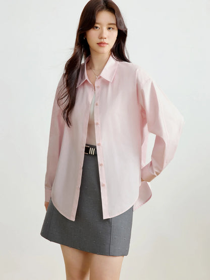 Einfaches Damen-T-Shirt mit Rundhalsausschnitt und sommerlichem Print in Rosa – Kurzarmshirt für Frauen