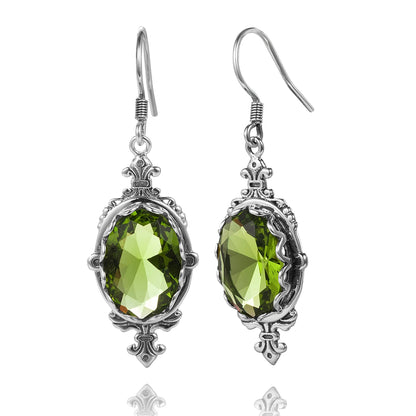 Damen-Ovaler Peridot-Anhänger aus Silber 925 im Boho-Stil für Alltag und festliche Anlässe