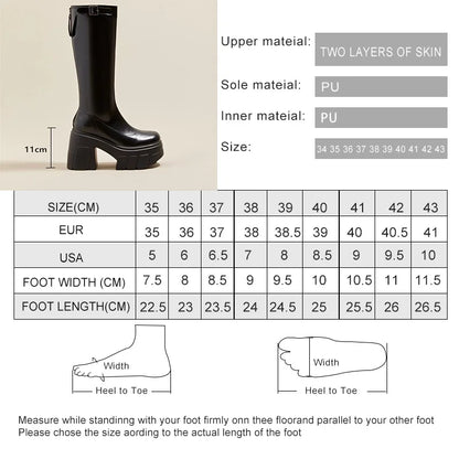 AIYUQI Women's Rider Boots 2025 New Platform High Heel Women Roman Boots Skinny Heel High 11cm Women's Long Boots