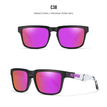 Sonnenbrille quadratisch polarisiert Reißverschlussetui 30 Farben Unisex