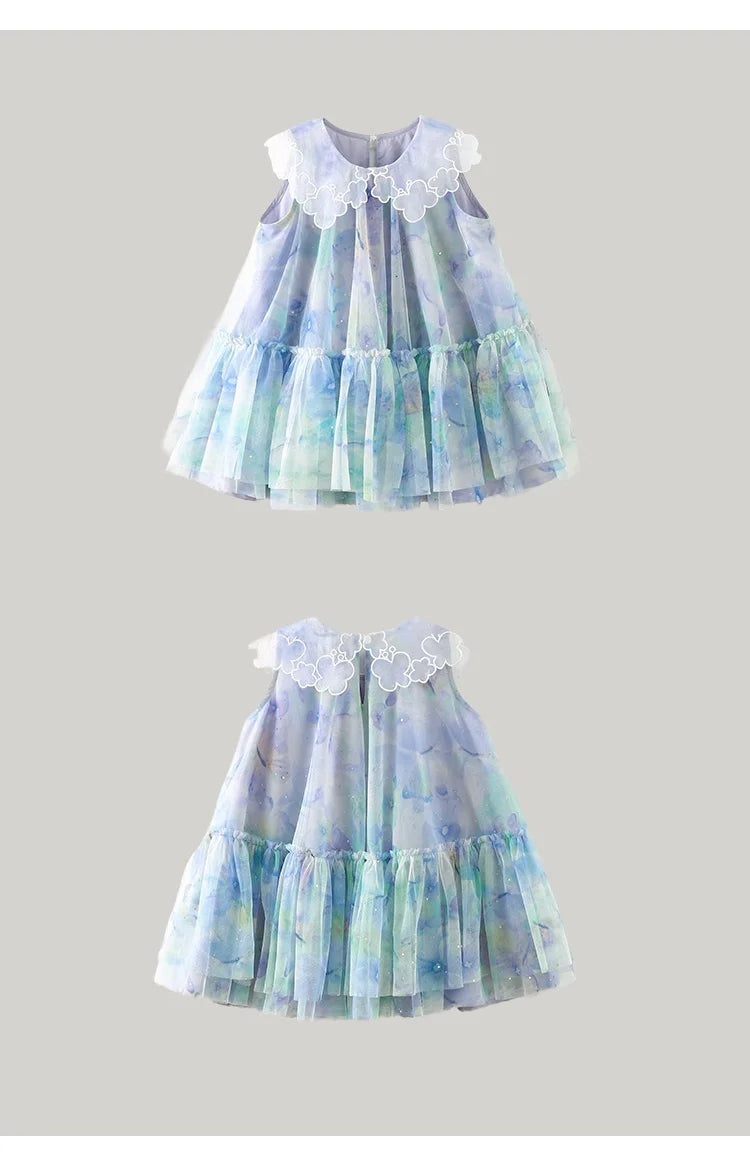 Ärmelloses Sommerkleid für Mädchen in Rosa mit niedlichem Design – ideal für Geburtstagsfeiern und Hochzeiten