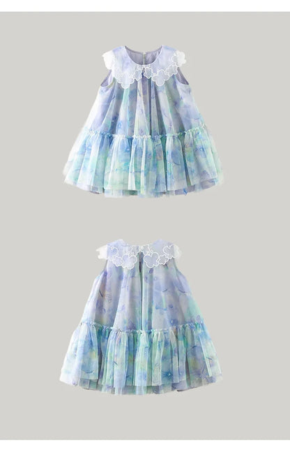 Ärmelloses Sommerkleid für Mädchen in Rosa mit niedlichem Design – ideal für Geburtstagsfeiern und Hochzeiten