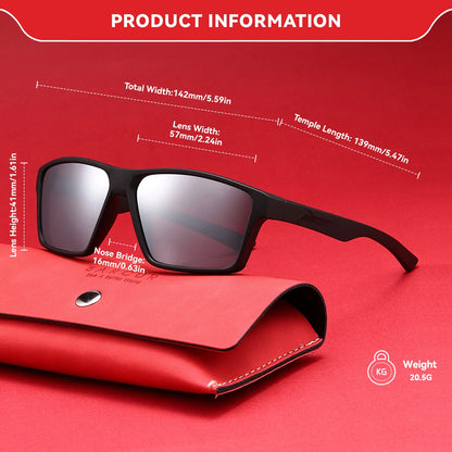 Sonnenbrille Rechteck klassisch leicht UV400 polarisiert Unisex
