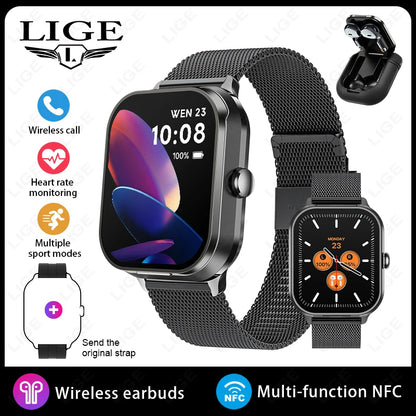 Männer Smartwatch mit Bluetooth Headset und Blutdrucküberwachung für Sport und Fitness