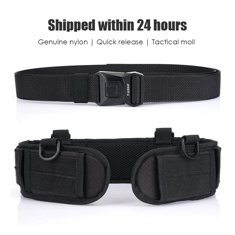 VATLY Hunting Tactical Gürtel Herren Nylon Schnellverschluss MOLLE Breit