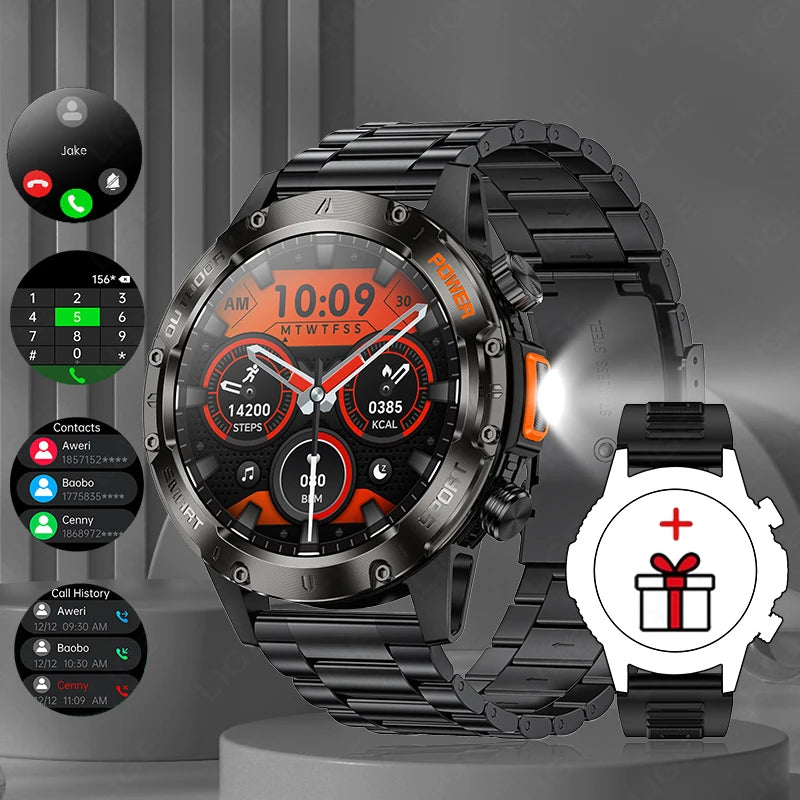 Männer Smartwatch im Outdoor-Design mit Bluetooth und Herzfrequenzmessung
