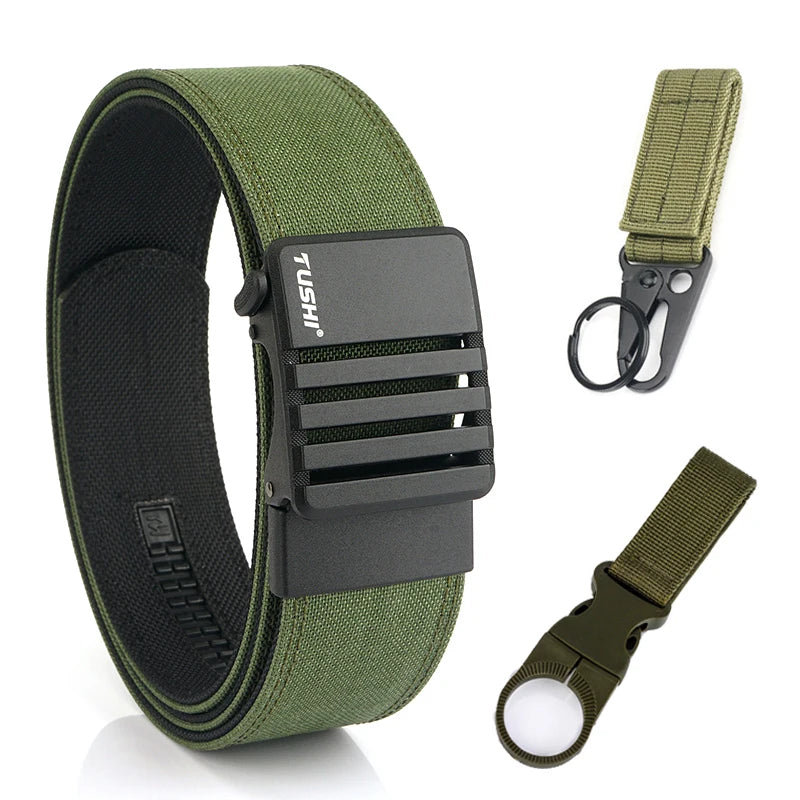 Herren-Taktischer Gürtel aus Nylon mit matte Metall-Schnalle und 43 mm Breite für Alltag und Freizeit