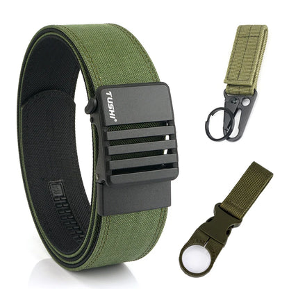 Herren-Taktischer Gürtel aus Nylon mit matte Metall-Schnalle und 43 mm Breite für Alltag und Freizeit