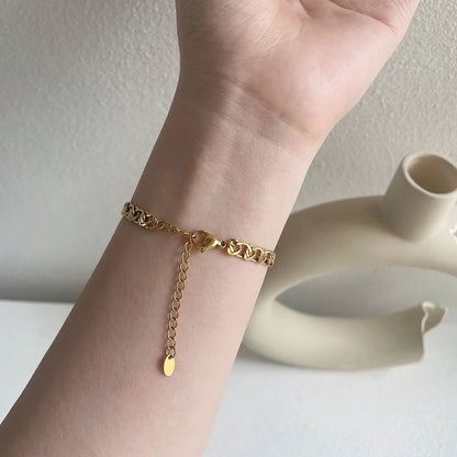 Damen-Gliederarmband gedreht aus Titanstahl