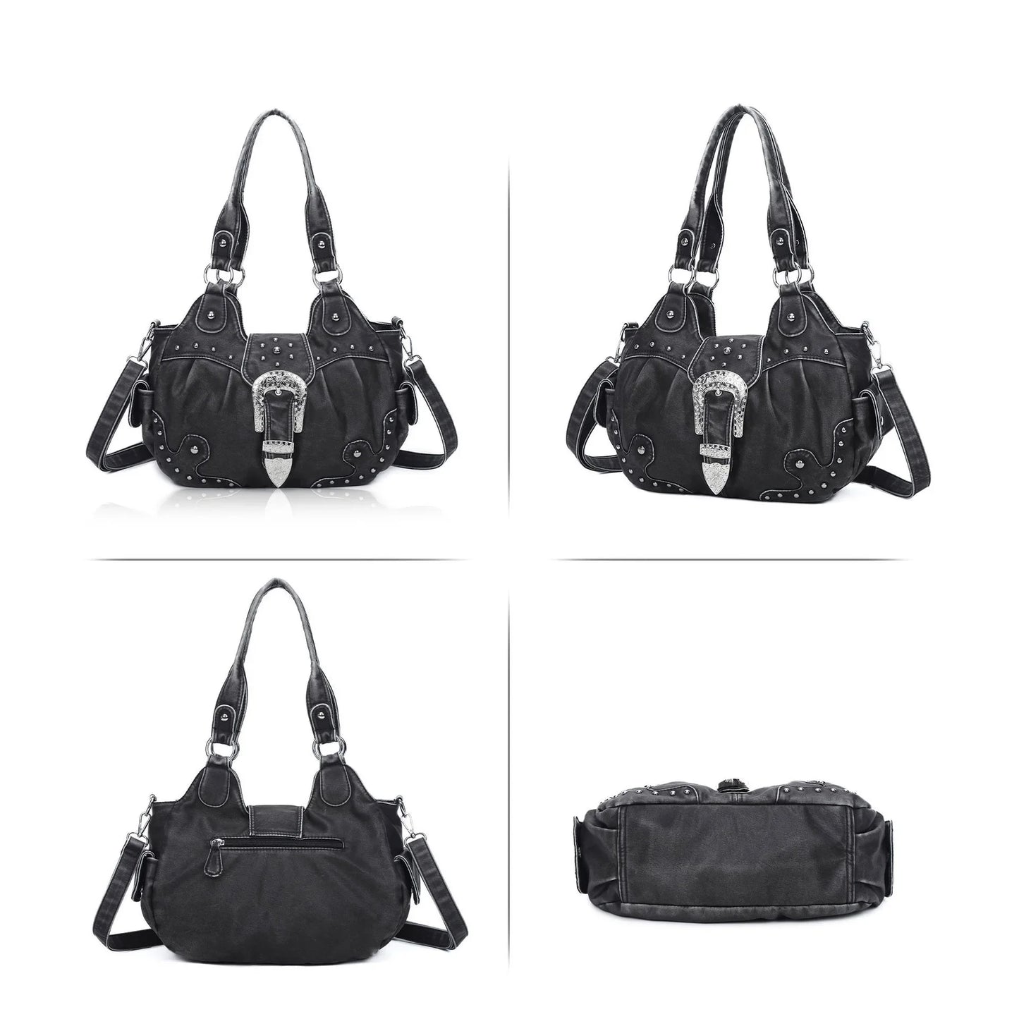 Damen-Handtasche aus Kunstleder Top-Griff mit Mehrfachfächern und Smartphonefach Alltag und Freizeit