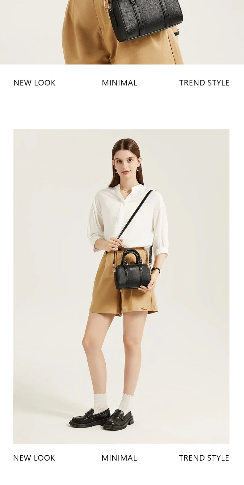 Damen Crossbody-Handtasche aus PU Leder im Chic Stil mit Großem Fassungsvermögen
