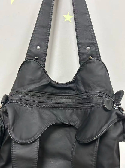 Damen-Schultertasche aus PU-Leder großes Fassungsvermögen ideal für Alltag und Reisen