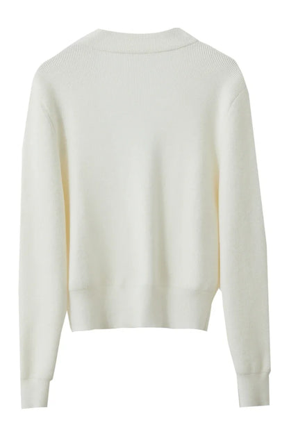 Damen-Strickjacke V-Ausschnitt Stickerei locker Langarm Herbst