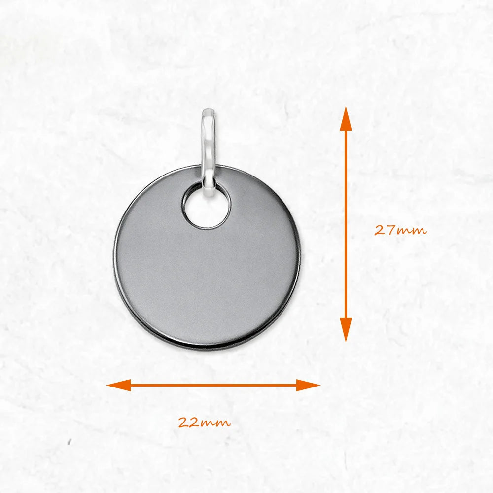 Damen-Charm-Anhänger Hämatit Scheibe Ornament klassisch aus Sterlingsilber