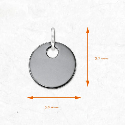 Damen-Charm-Anhänger Hämatit Scheibe Ornament klassisch aus Sterlingsilber