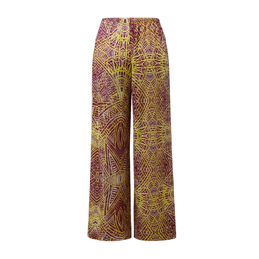 Damen Badeanzug Blumen Print Langarm mit Hose Einteiler Schwimmanzug