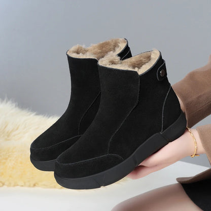 AIYUQI Snow Boot Women 2025 Winter New Suede Genuine Leather Women Short Boots Natural Wool Warm Non-slip Women's Ankle Boots