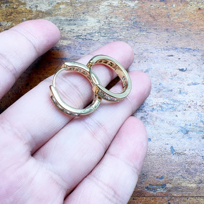 Damen-Creolen golden mit Scharnier aus Sterlingsilber
