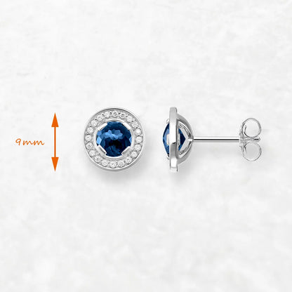 Damen-Ohrstecker Light of Luna blau Mond aus Sterlingsilber