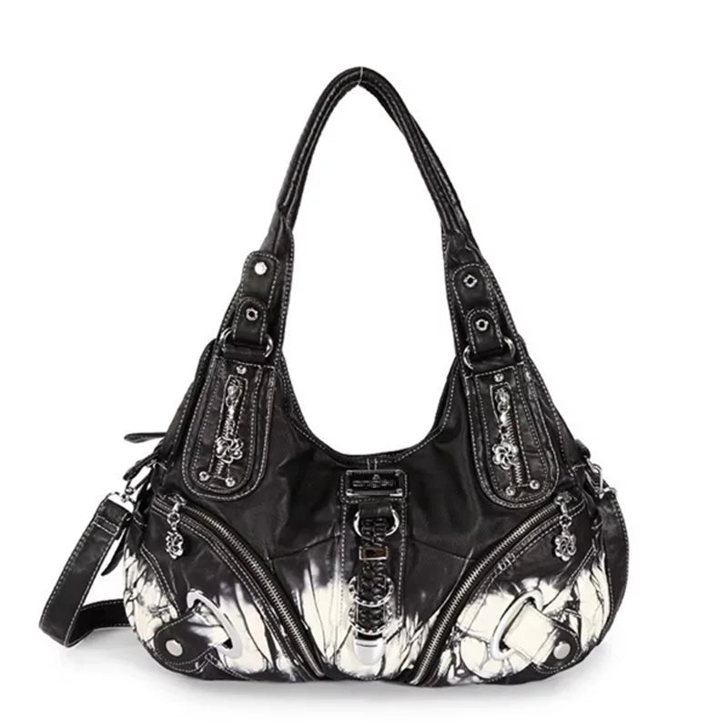 Damen-Schultertasche Mit Buntem Muster Und Vielseitigem Alltagsbegleiter Für Alltag Und Freizeit