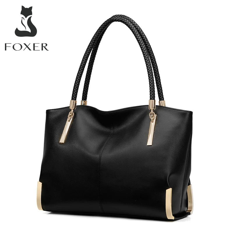 Damen Handtasche aus Rindsleder – Elegante Schultertasche mit Reißverschluss und großem Stauraum