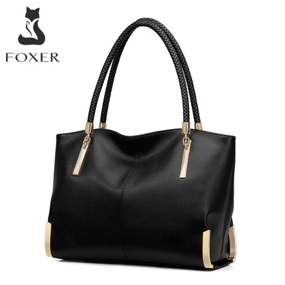 Damen Handtasche aus Rindsleder – Elegante Schultertasche mit Reißverschluss und großem Stauraum