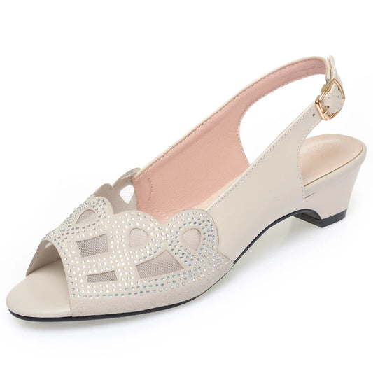 AIYUQI Damen-Sandalen, Sommer 2022, neue Mesh-Schuhe mit mittlerem Absatz, weiblich, große Größe, formelle, atmungsaktive Sandalen für Damen