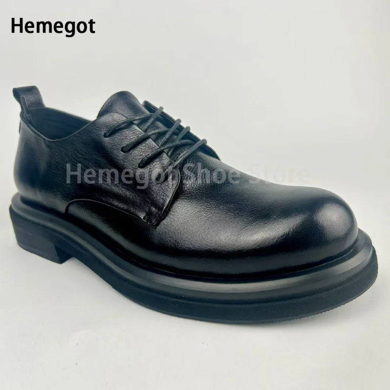 Herren-Schnürschuhe aus Leder in Schwarz/Kaffee – elegant & strapazierfähig