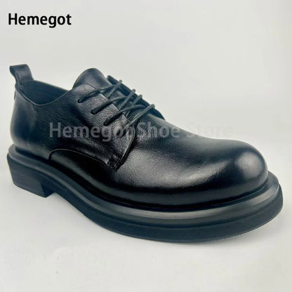 Herren-Schnürschuhe aus Leder in Schwarz/Kaffee – elegant & strapazierfähig