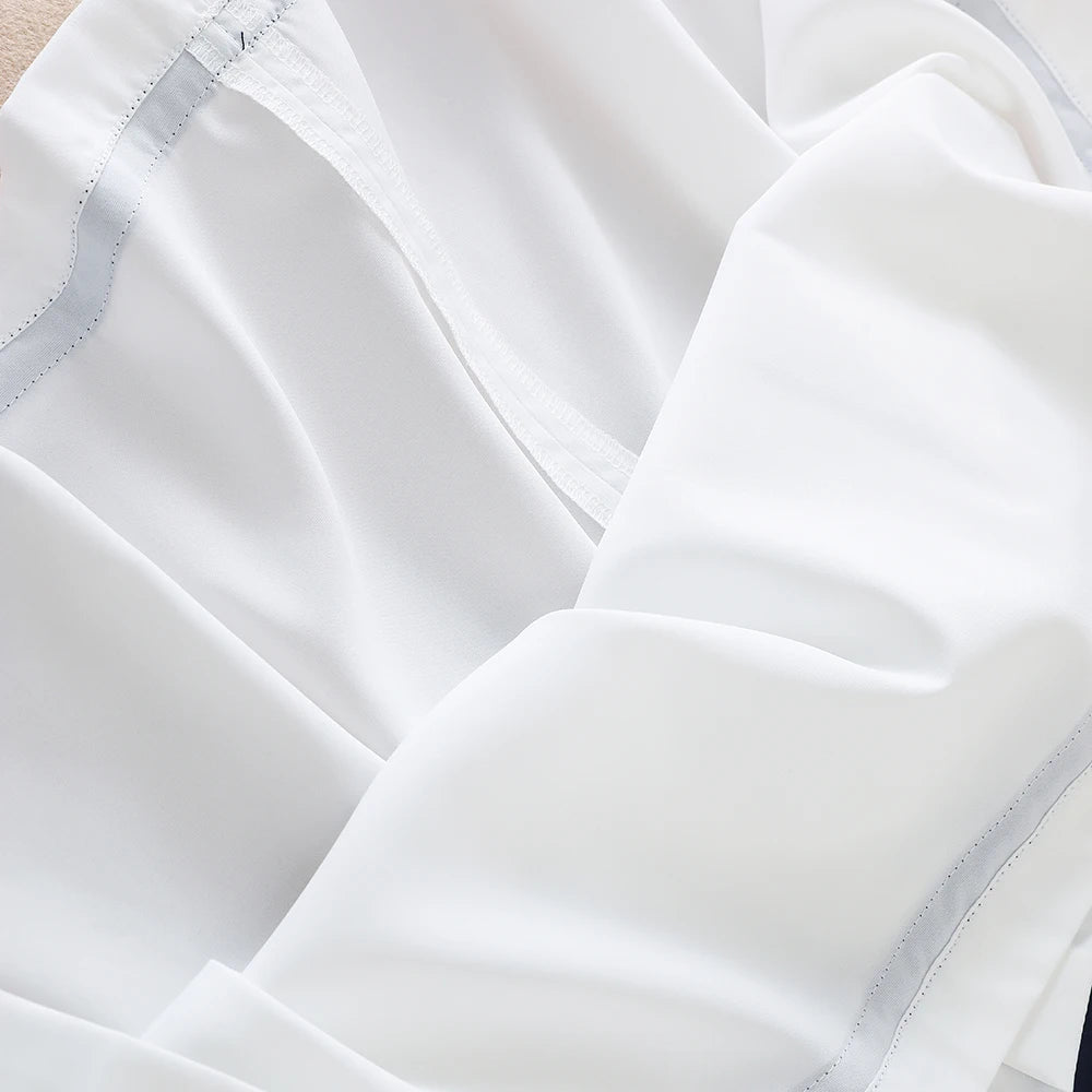 Kurzärmliges Sommerkleid für Mädchen für 5–12 Jahre, adrette Kleider mit gestreiftem Kragen im College-Stil, Kleidung für den Schulanfang