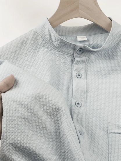 Langarm-Poloshirt für Herren mit Reverskragen – dünnes, vielseitiges Oberteil für Business und Freizeit in Uni-Farben, ideal für den Frühling und Herbst