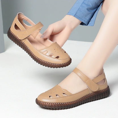 AIYUQI 2025 neue frauen sandalen Flache sohlen nicht-slip hohl frauen schuhe Sommer große-größe weibliche sandalen