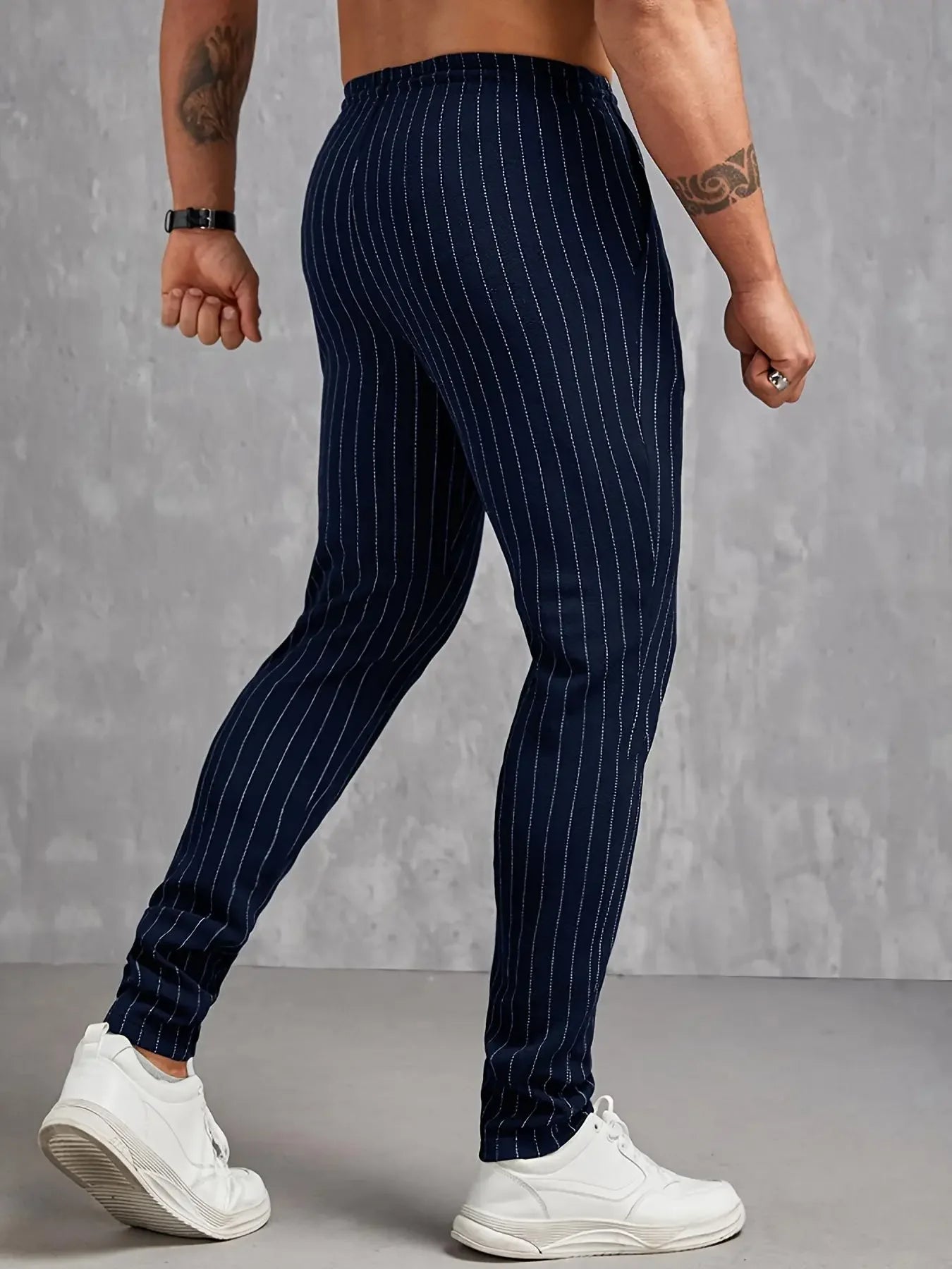 Neue Herren-Freizeithose mit gestreiften Taschen für Frühling und Sommer