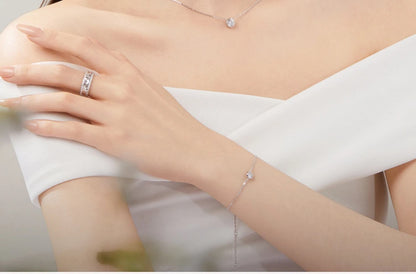 Damen-Armband mit Moissanit in Lünettenfassung