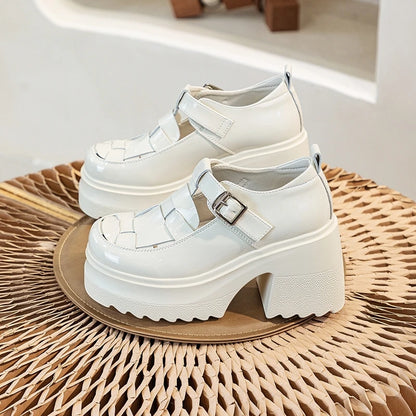 AIYUQI Echtes Leder Frauen Sandalen 2025, Neue Mode High-heel Sandalen Frauen Geschlossene Zehen Plattform Römischen Sandalen Frauen