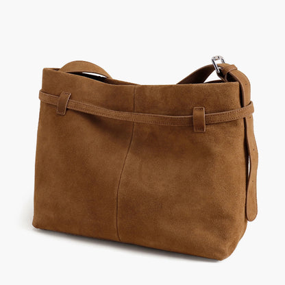 Tote-Tasche aus Echt Wildleder | Kaffee-Braun, Viel Platz
