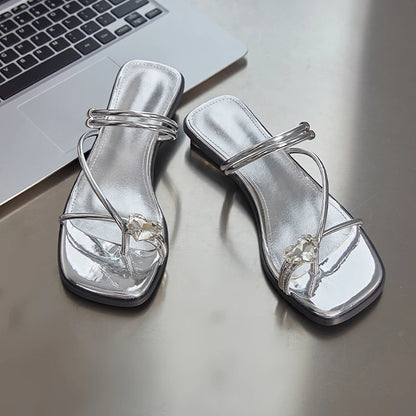 AIYUQI Damen-Hausschuhe, Sommer 2022, neue rutschfeste Dünnriemen-Sandalen für Damen, große Zehen-Clipping-Flip-Flops für Damen