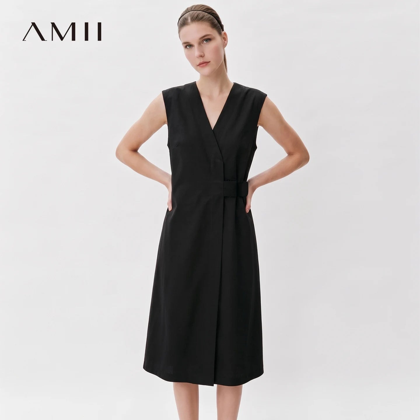 Elegantes Damen Sommerkleid Mit V-Ausschnitt Für Büro Und Freizeit